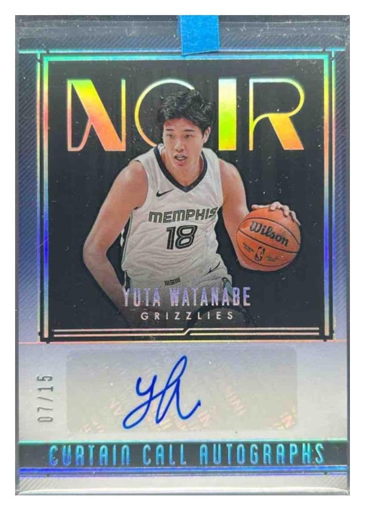2024-25 Panini Noir Curtain Call Autographs International Set Yuta Watanabe #1 card