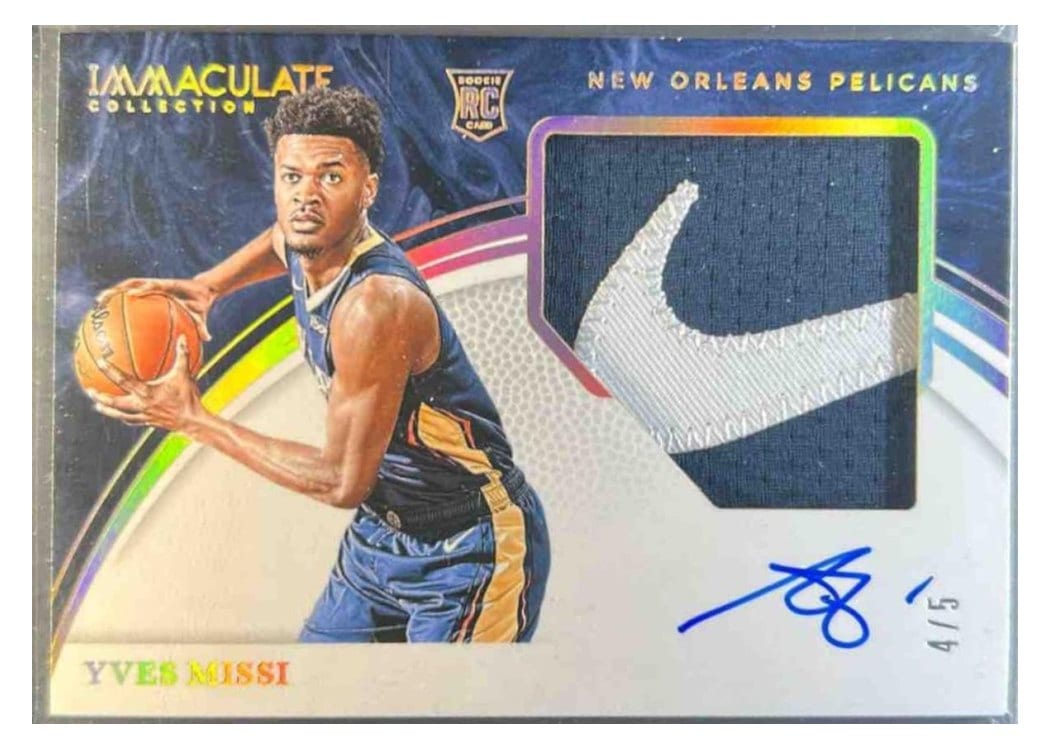 2024-25 Panini Immaculate Collection Rookie Jumbo Brand Logo Autographs Set Yves Missi #7 card