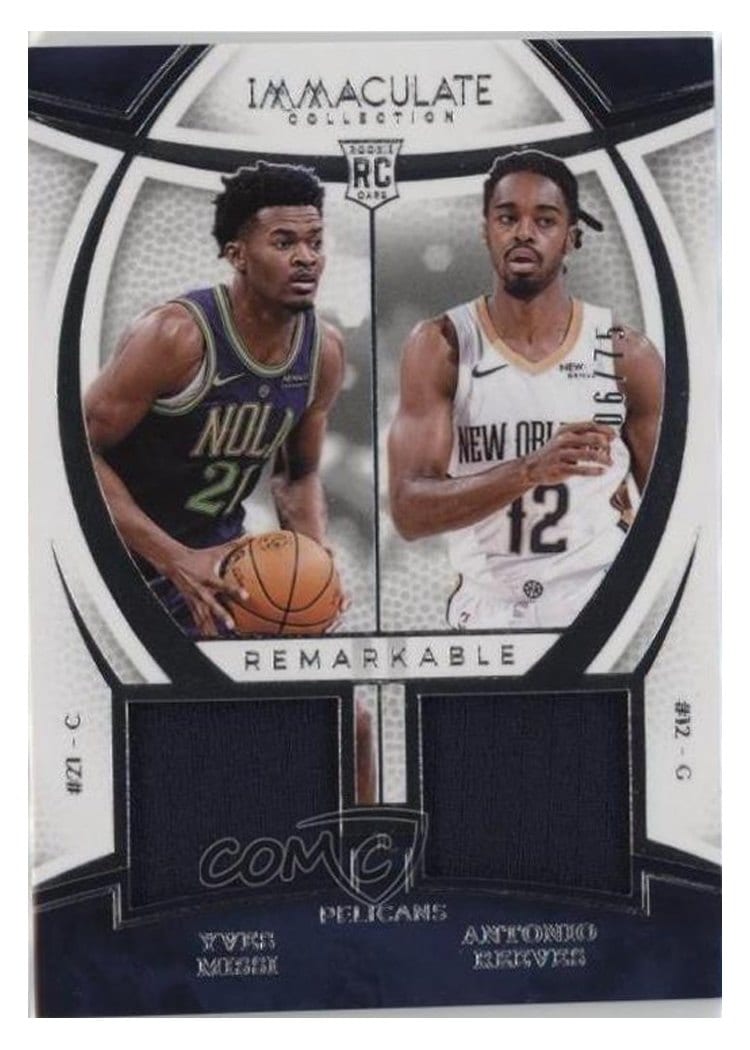 2024-25 Panini Immaculate Collection Remarkable Rookie Jerseys Dual Set Yves Missi/Antonio Reeves #9 card