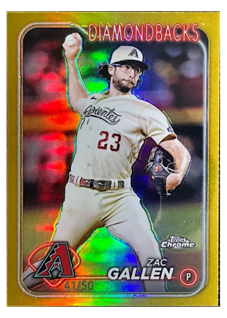 2024 Topps Chrome Base Set Zac Gallen Gold Refractor #147 card