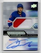 2021-22 Upper Deck Premier Acetate Rookie Autograph Patch Zac Jones #AR-ZJ card