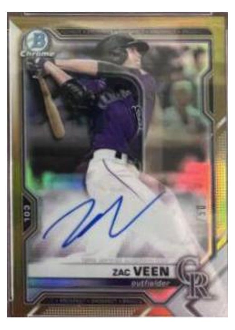 2021 Bowman Chrome Prospect Autographs Zac Veen #CPA-ZV card