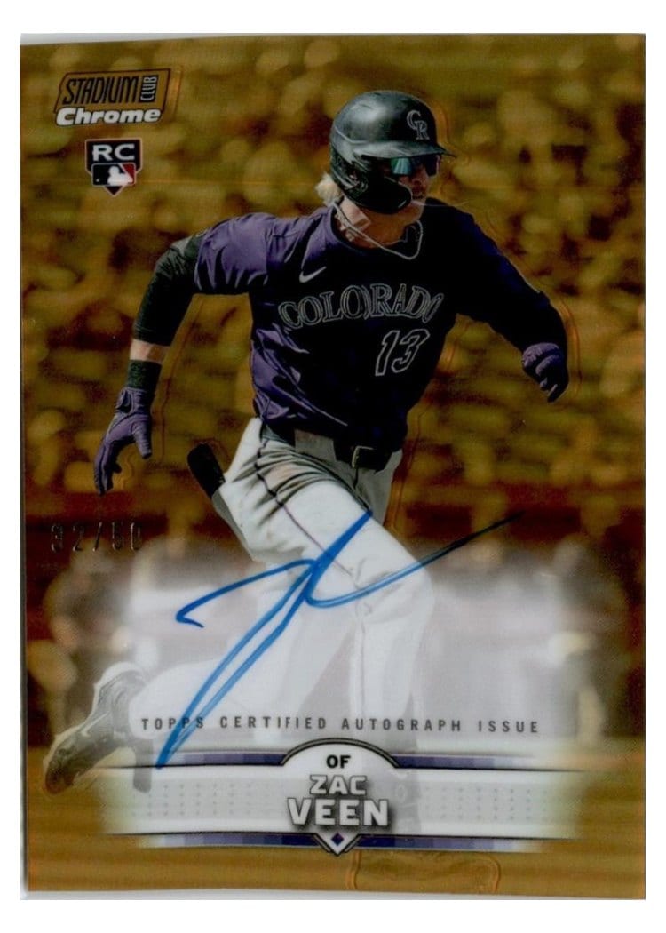 2025 Stadium Club Chrome Autographs Zac Veen #SCCA-ZV card