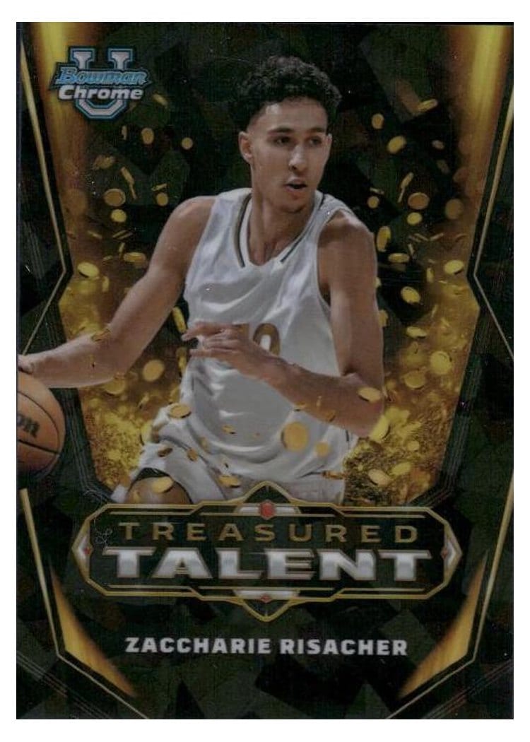 2023-24 Bowman University Chrome Sapphire Treasured Talent Zaccharie Risacher #TT-5 card