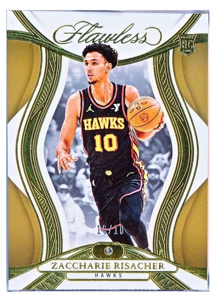 2024-25 Panini Flawless Base Gems Zaccharie Risacher Gold #64 card