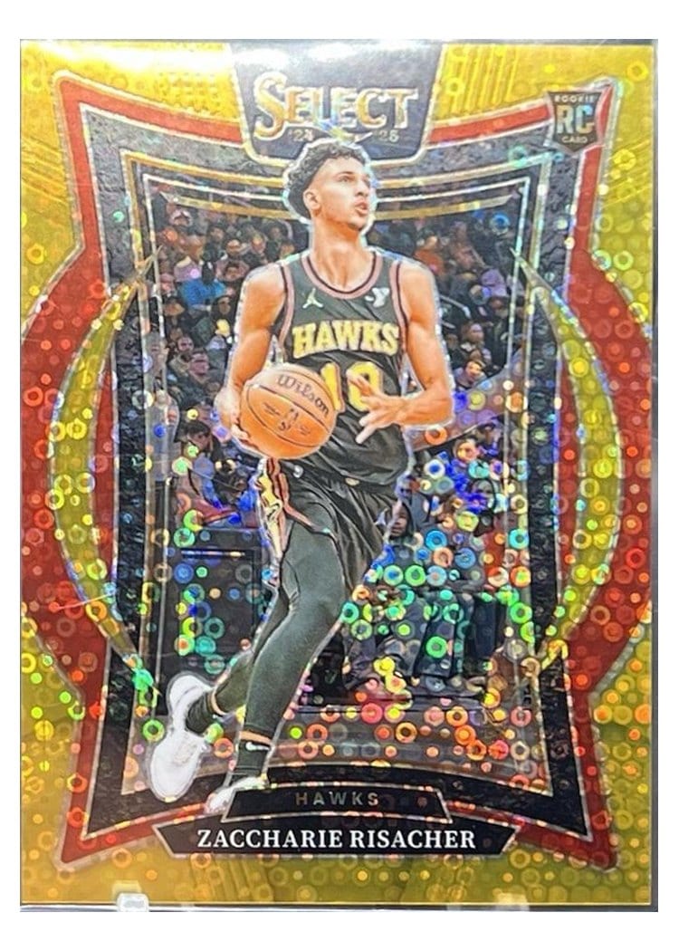2024-25 Panini Select Base Set Zaccharie Risacher Gold Disco Prizm #86 card