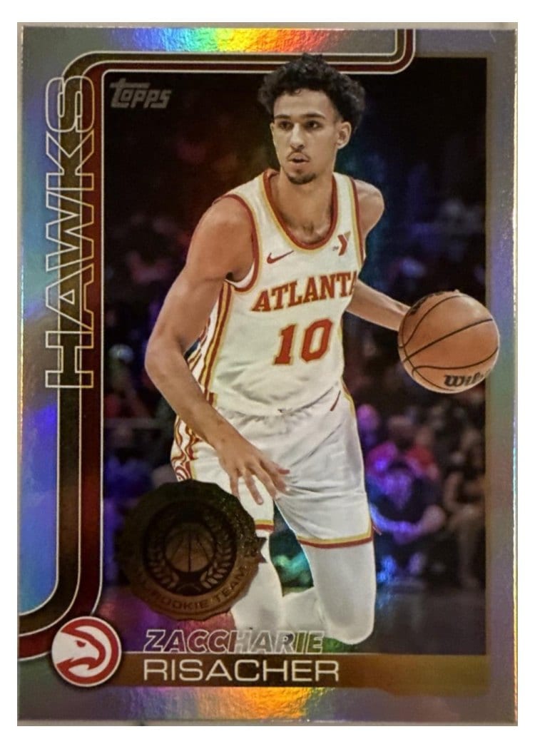 2025-26 Topps Base Set Zaccharie Risacher Rainbow Foilboard #62 card
