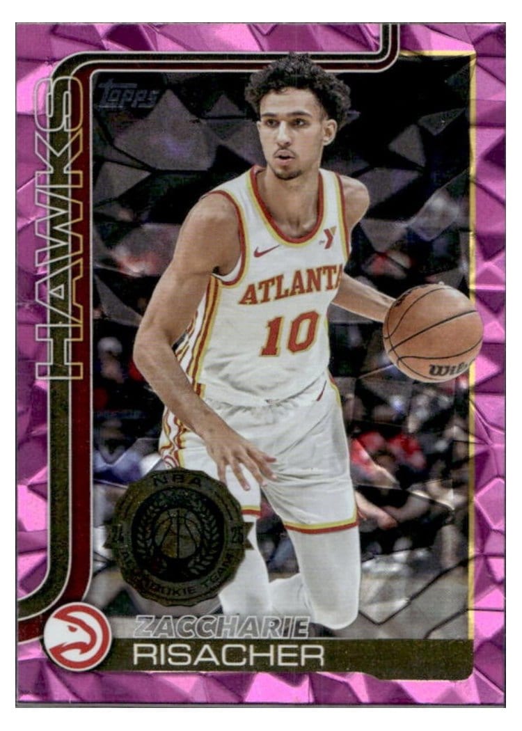 2025-26 Topps Base Set Zaccharie Risacher Pink Diamante #62 card
