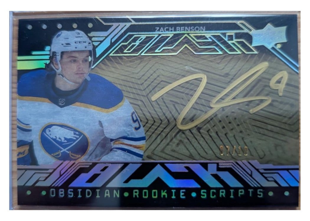2023-24 SPx UD Black Obsidian Rookie Scripts Zach Benson #ORS-ZB card