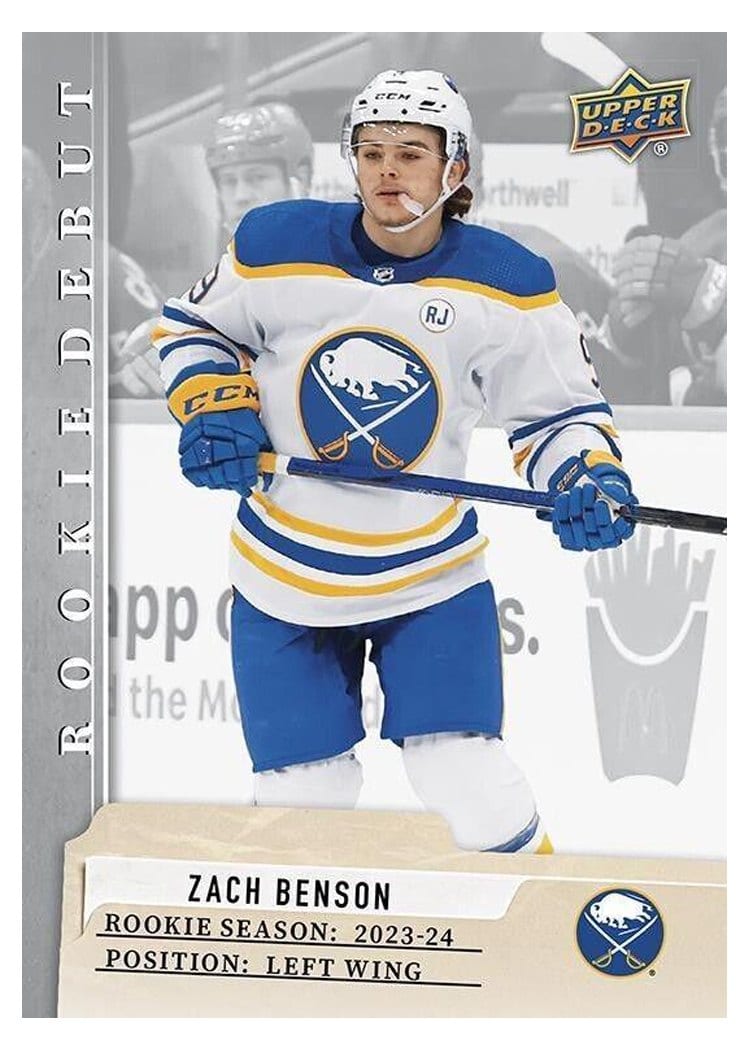 2023-24 Upper Deck Rookie Debut Base Set Zach Benson #15 card