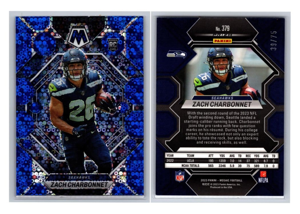 2023 Panini Mosaic Base Set Zach Charbonnet #379 card