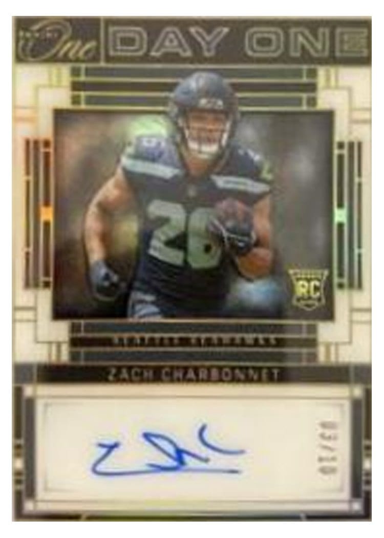 2023 Panini One Day One Autographs Zach Charbonnet #119 card