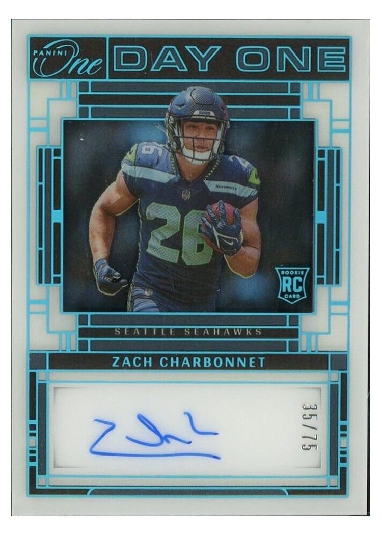 2023 Panini One Day One Autographs Zach Charbonnet #119 card