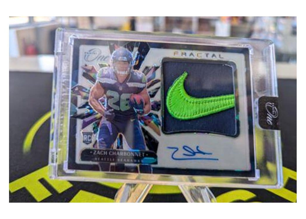 2023 Panini One Rookie Fractal Zach Charbonnet #400 card