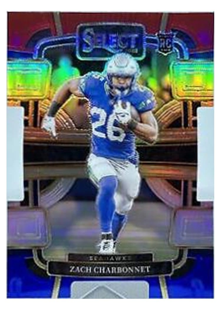 2023 Panini Select Base Set Zach Charbonnet Tri-Color Prizm #86 card