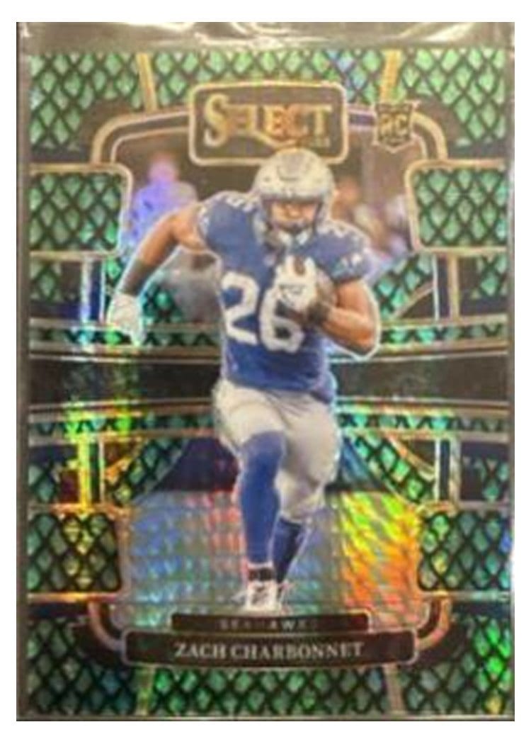 2023 Panini Select Base Set Zach Charbonnet Dragon Scale Prizm #86 card
