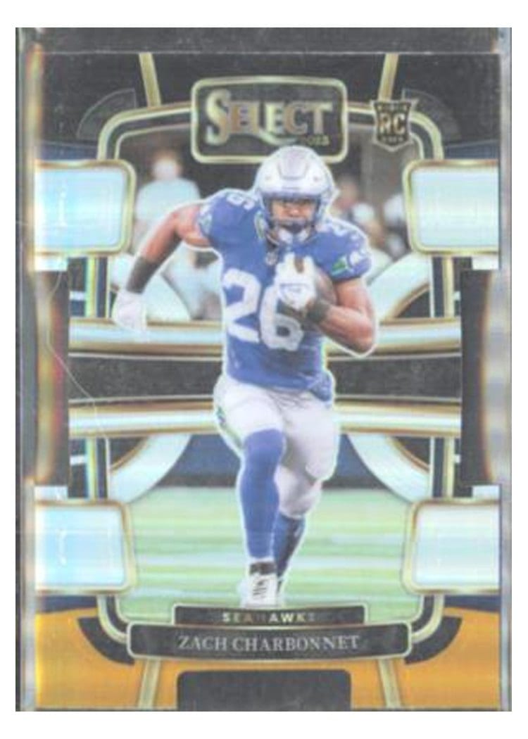 2023 Panini Select Base Set Zach Charbonnet Black Prizm #86 card