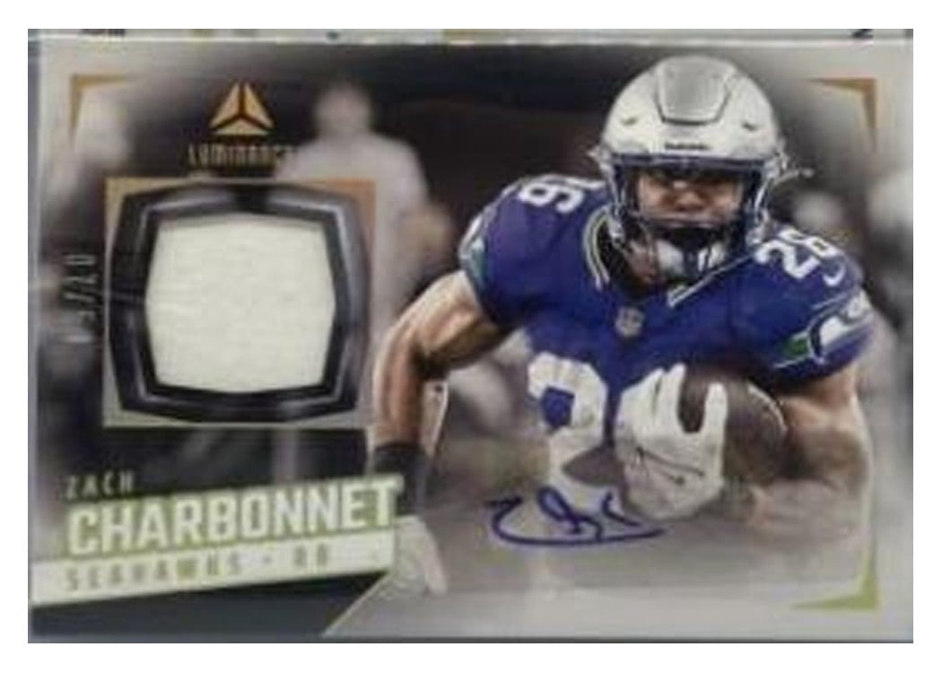 2024 Panini Luminance Autograph Jerseys Zach Charbonnet #AJ-ZCT card