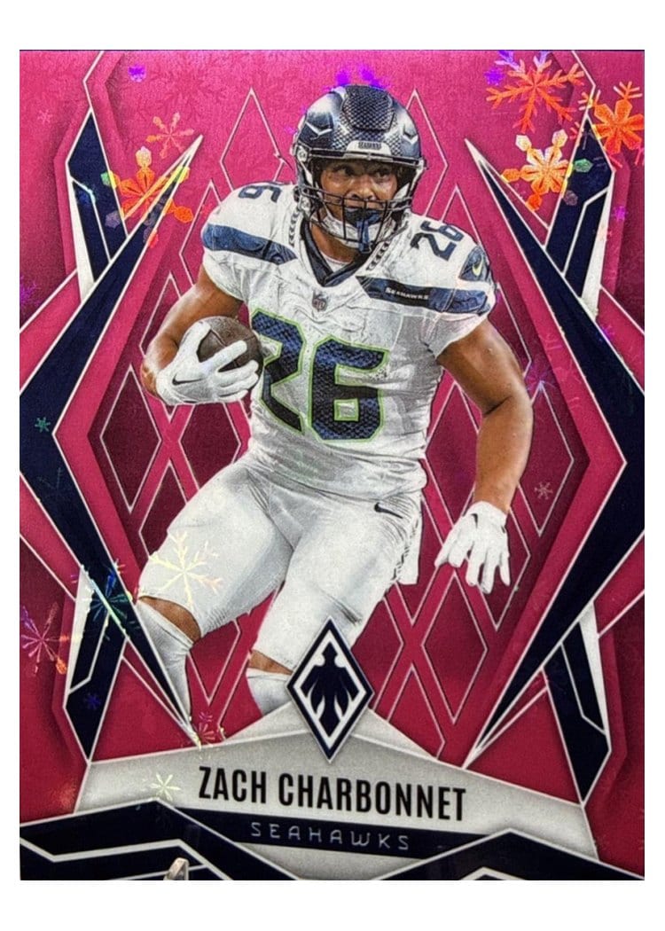 2025 Panini Phoenix Base Set Zach Charbonnet Pink Winter #109 card
