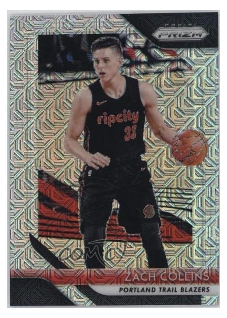 2018-19 Panini Prizm Base Set Zach Collins Mojo Prizm #141 card