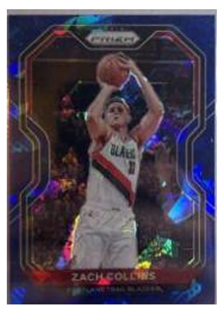 2020-21 Panini Prizm Base Set Zach Collins Blue Ice Prizm #6 card