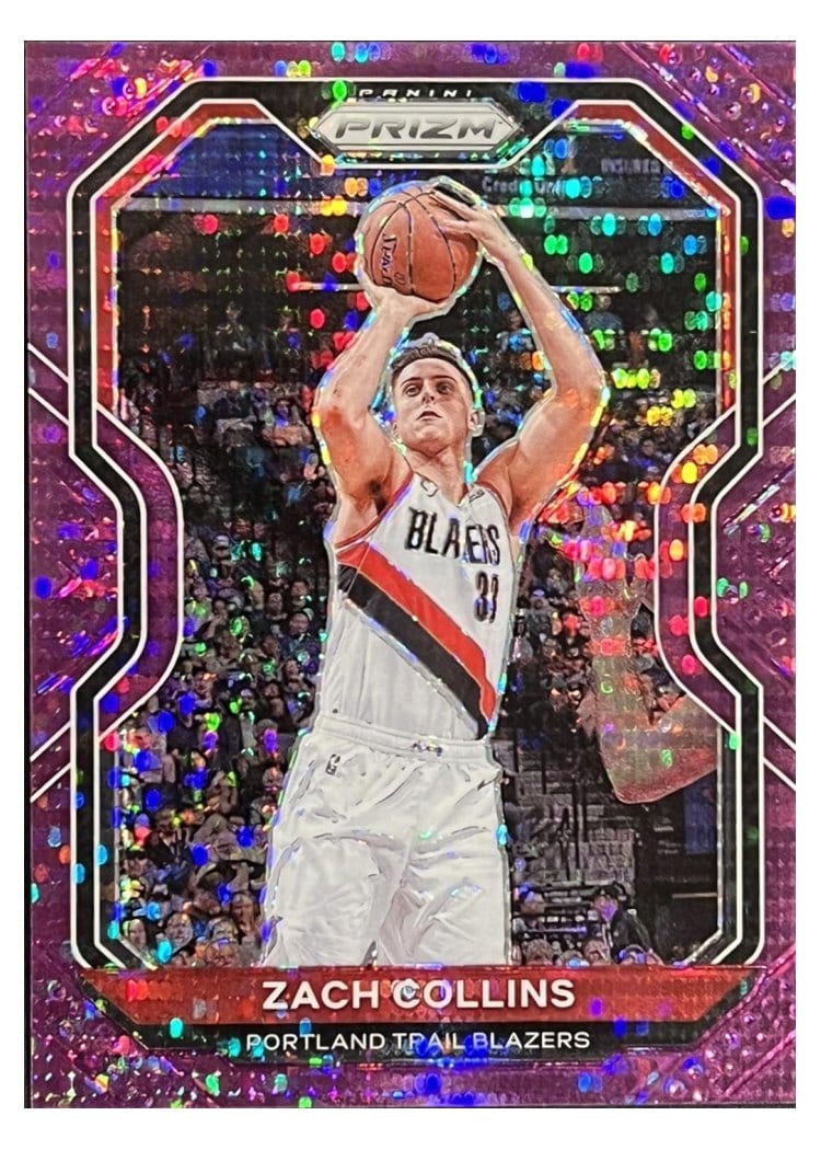 2020-21 Panini Prizm Base Set Zach Collins Purple Pulsar Prizm #6 card