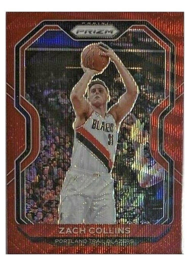 2020-21 Panini Prizm Base Set Zach Collins Ruby Wave Prizm #6 card