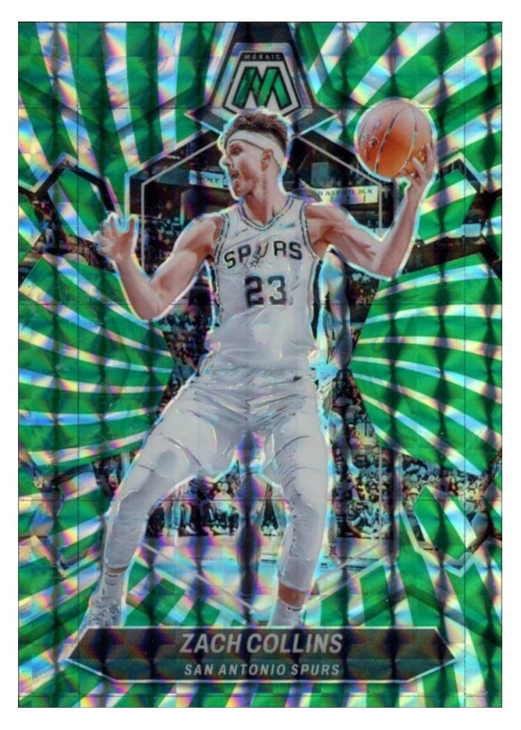 2023-24 Panini Mosaic Base Set Zach Collins Green Swirl FOTL #97 card