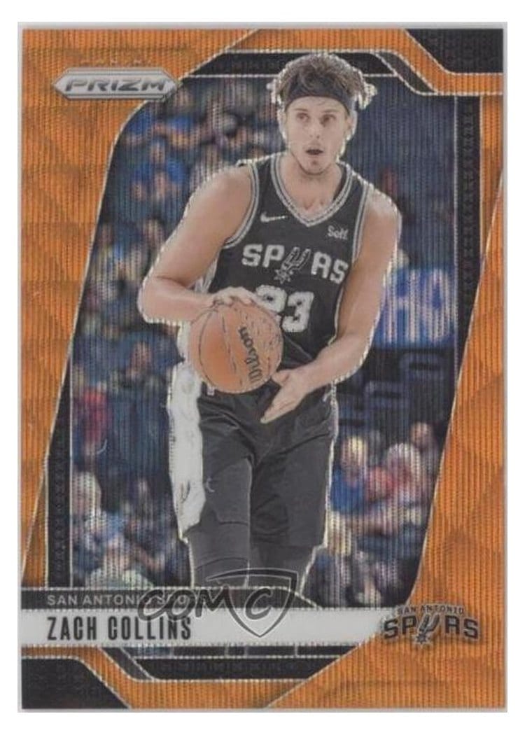 2024-25 Panini Prizm Base Set Zach Collins Wave Orange #197 card