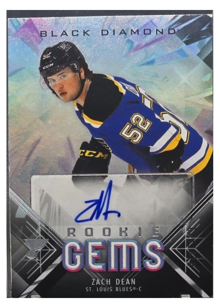 2024-25 Upper Deck Black Diamond Sparkling Rookie Scripts Zach Dean #SRS-ZD card