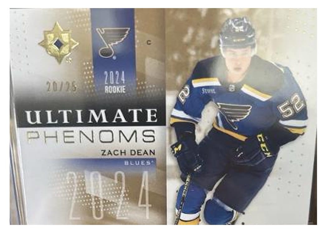2024-25 Upper Deck Ultimate Collection Ultimate Phenoms Zach Dean #UP-ZD card