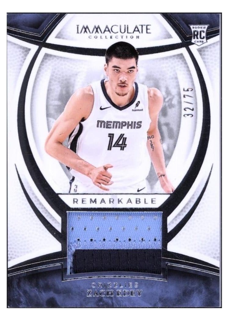 2024-25 Panini Immaculate Collection Remarkable Rookie Jerseys Set Zach Edey #13 card