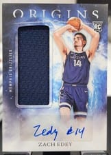 2024-25 Panini Origins Rookie Jersey Auto Set Zach Edey #RJA-ZEG