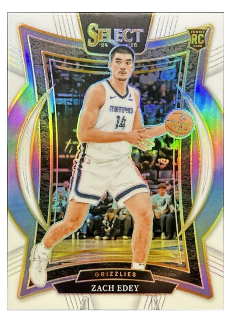 2024-25 Panini Select Base Set Zach Edey White Prizm #98 card