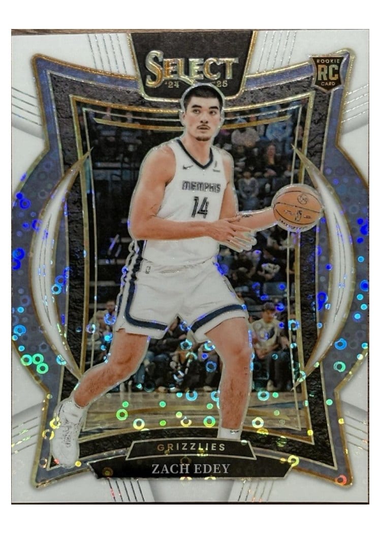 2024-25 Panini Select Base Set Zach Edey White Disco Prizm #98 card