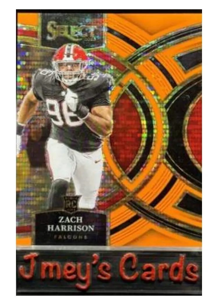 2023 Panini Select Base Set Zach Harrison Neon Orange Pulsar Prizm #120 card
