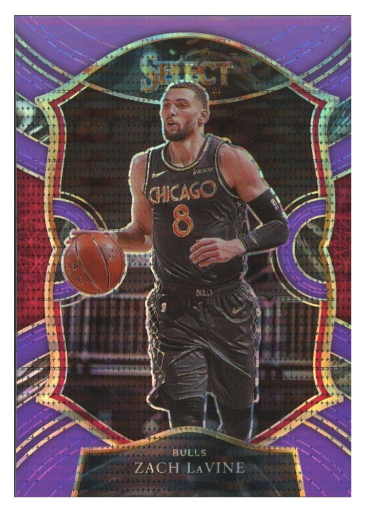 2020-21 Panini Select Base Set Zach LaVine Neon Purple Pulsar #14 card