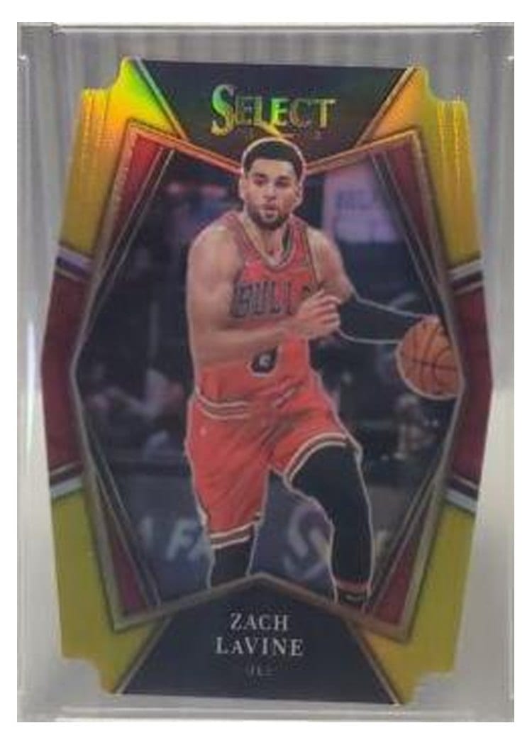 2021-22 Panini Select Base Set Zach LaVine Gold Prizm Die Cut #171 card