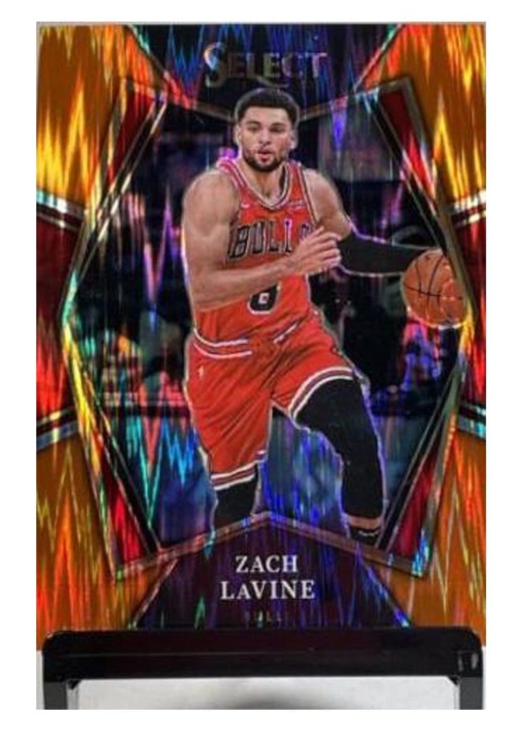 2021-22 Panini Select Base Set Zach LaVine Orange Flash Prizm #171 card