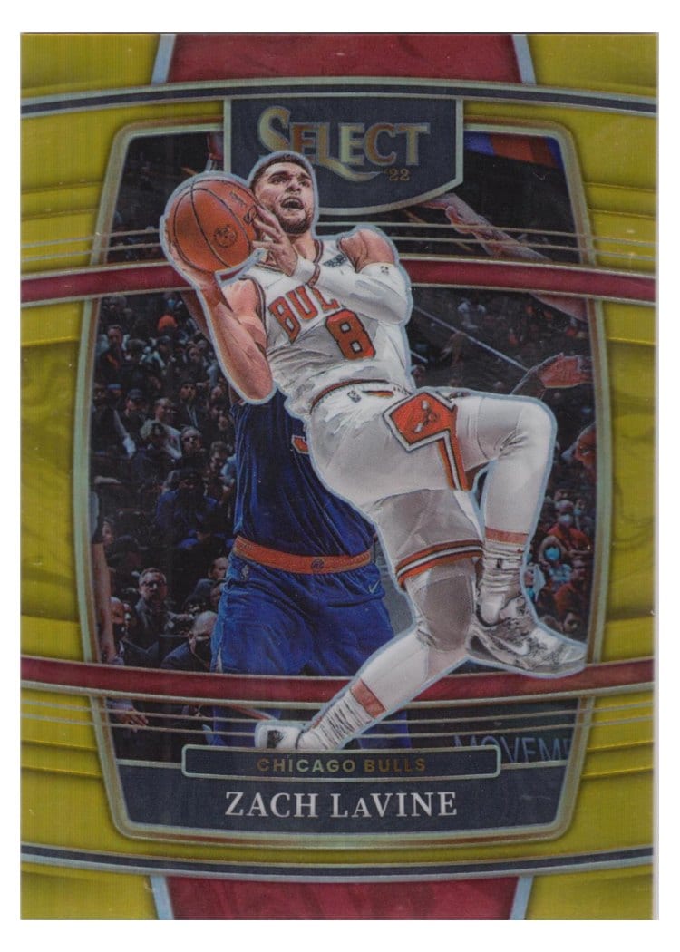 2021-22 Panini Select Base Set Zach LaVine Gold Prizm #76 card