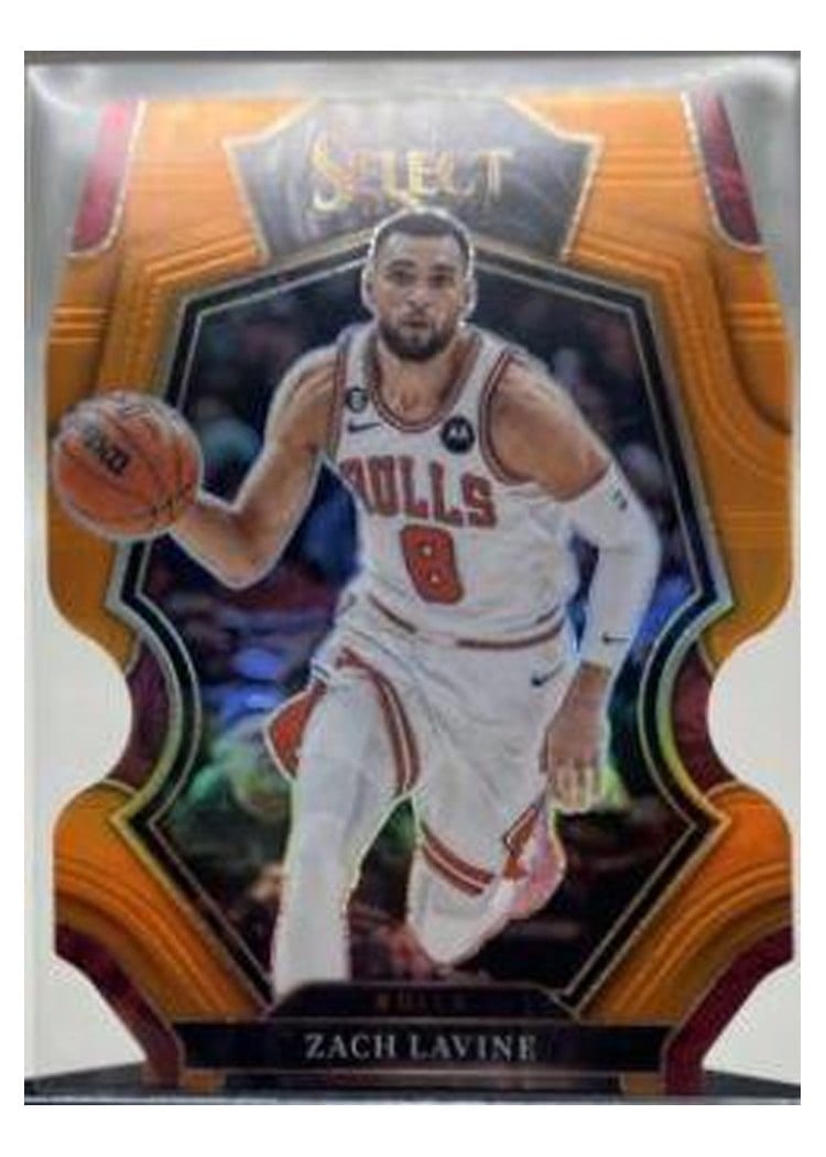 2022-23 Panini Select Base Set Zach LaVine Orange Die Cut Prizm #134 card