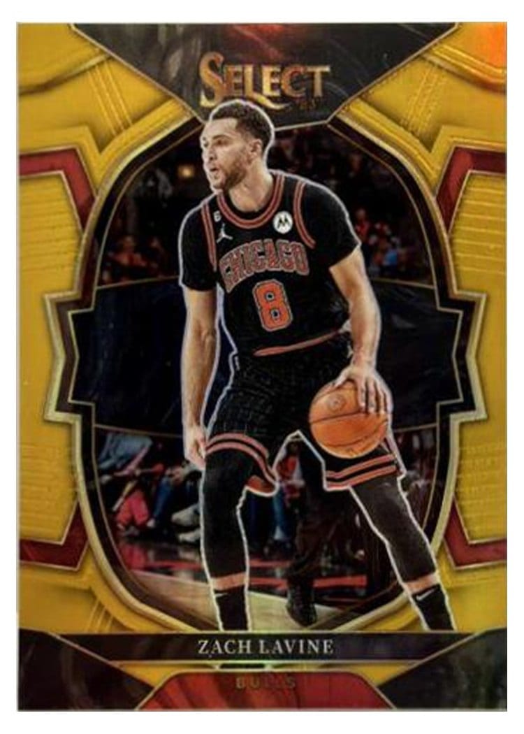 2022-23 Panini Select Base Set Zach LaVine Gold Prizm #34 card