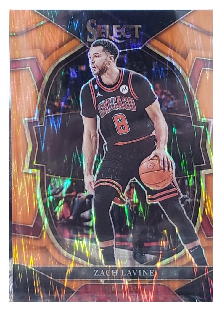 2022-23 Panini Select Base Set Zach LaVine Orange Flash Prizm #34 card