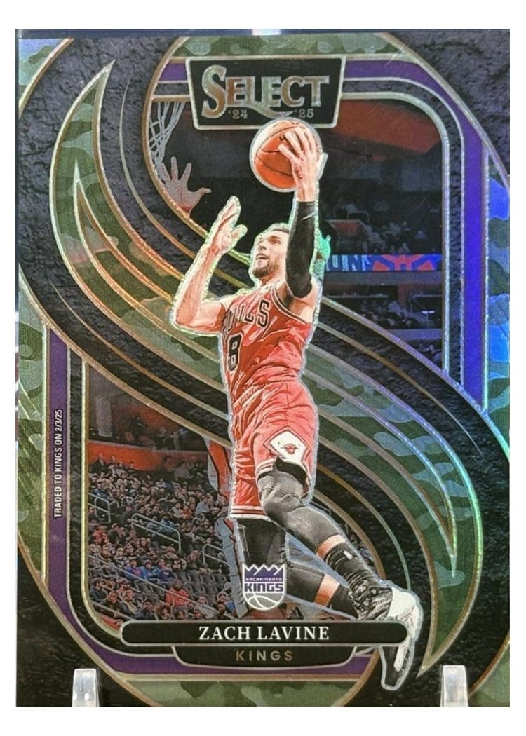 2024-25 Panini Select Base Set Zach LaVine Green Camo Prizm #115 card