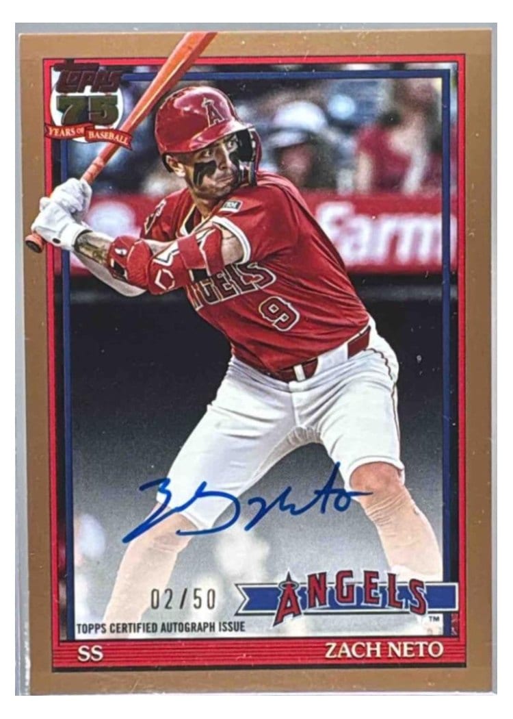 2026 Topps 1991 Topps Autographs Zach Neto Gold #91A-ZN card