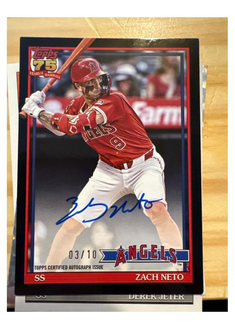 2026 Topps 1991 Topps Autographs Zach Neto #91A-ZN card