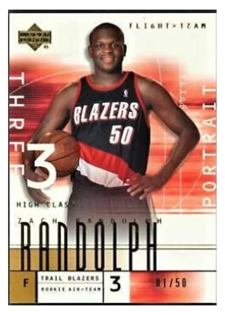 2001 Upper Deck Flight Team Zach Randolph Gold #113 card