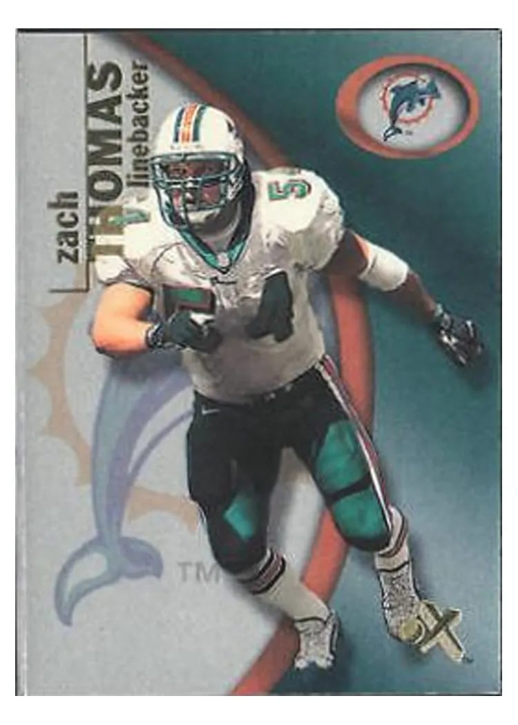 2001 Fleer E X Zach Thomas #49 card