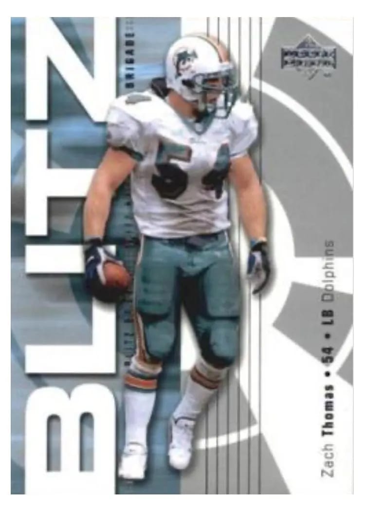 2002 Upper Deck Blitz Brigade Zach Thomas #BB-4 card