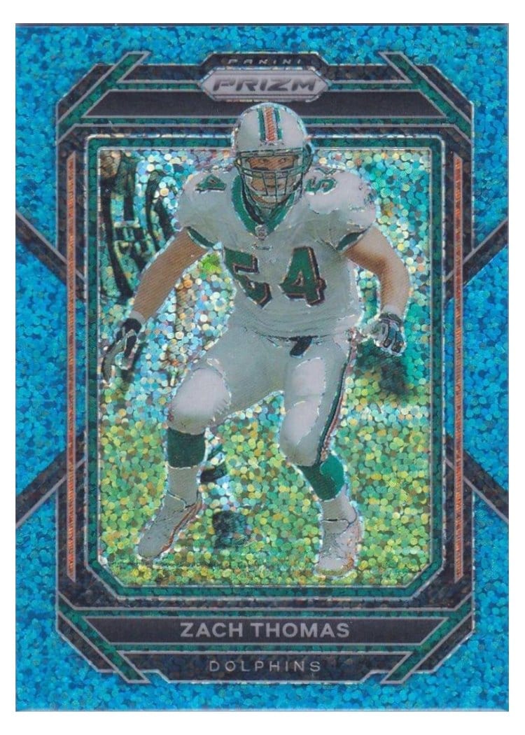 2022 Panini Prizm Base Set Zach Thomas Blue Sparkle #186 card